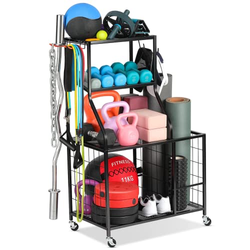 Home Gym Storage Rack with Wheel E1572