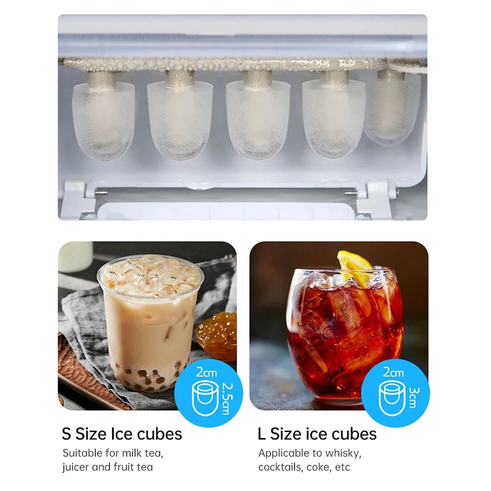 Countertop Ice Maker, 26lbs in 24Hrs, Self-Cleaning Ice Machine with Basket N22274