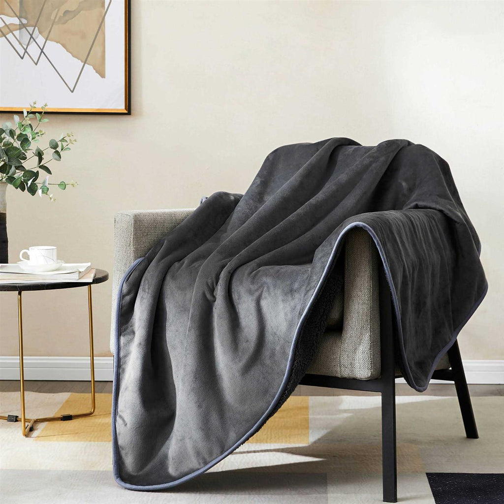 Waterproof Leakproof Grey Sherpa Dog Blanket L824