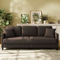 Beige White Teddy Fleece Loveseat Sofa with 2 Pillows Q142