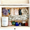 Chakra Stones Crystal Starter Set with Sage Smudge Kit and Relaxation Candle P8124