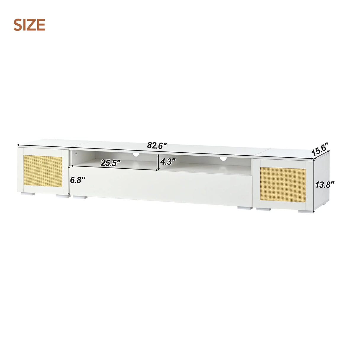 White 90 Inch TV Stand with LED Lights V809759