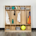 Wooden 5 Section Coat Locker with Bench and Cubbies W3654