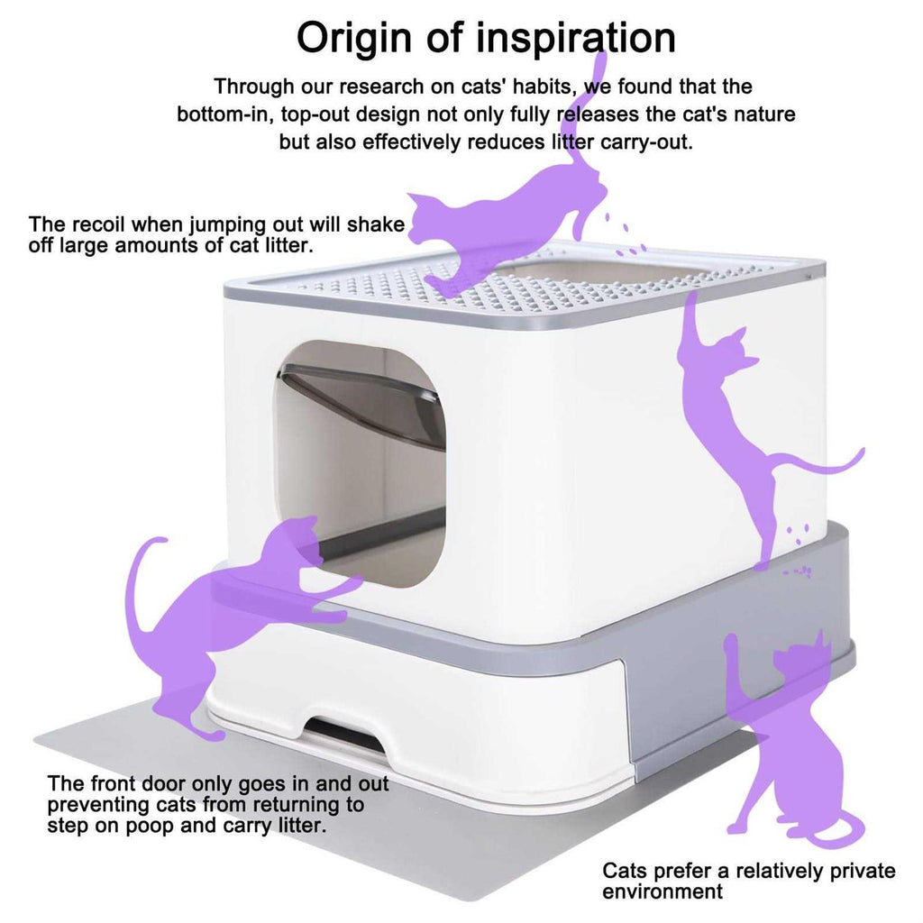 Large Top Entry Anti-Splashing Cat Litter Box with Lid V8269