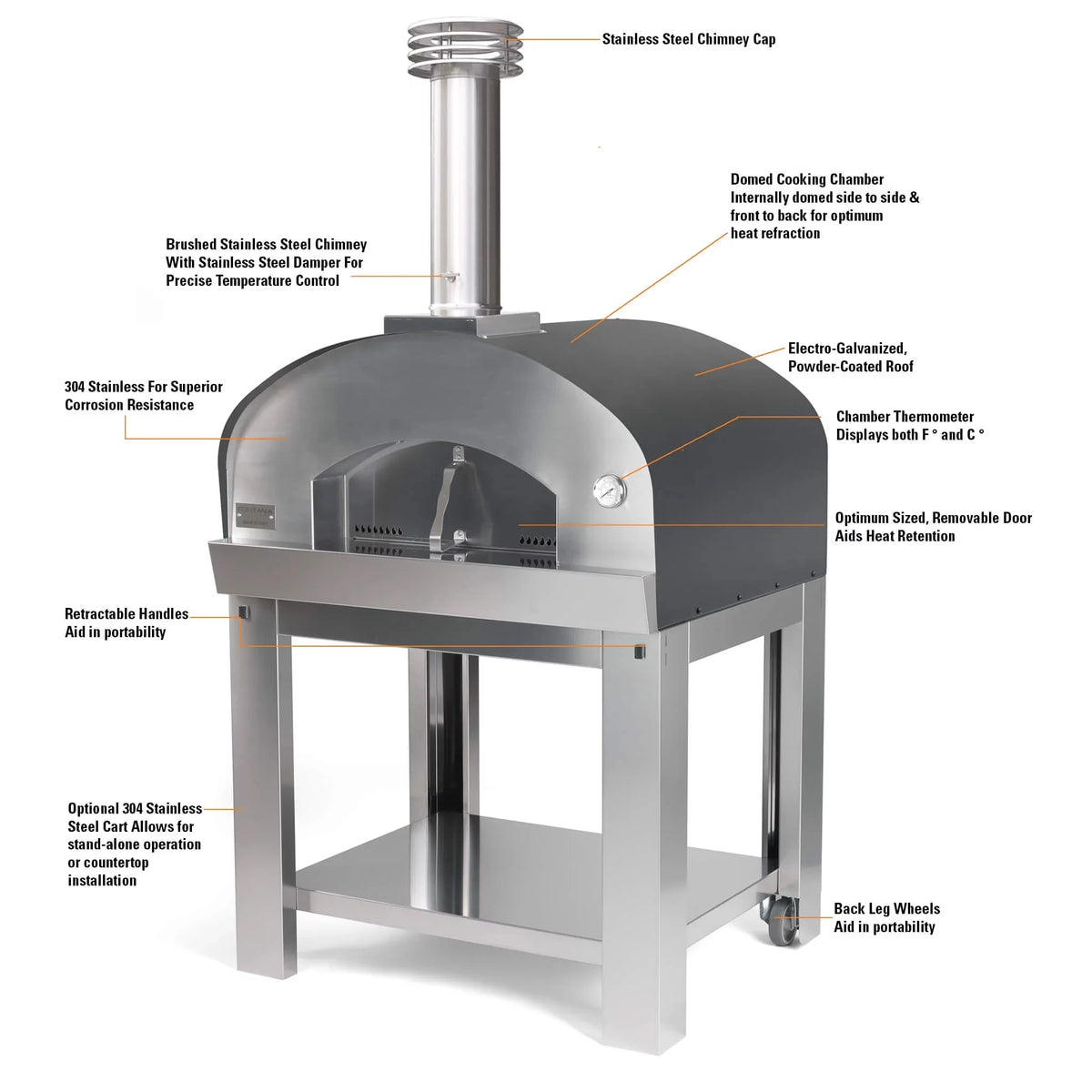 Wood Fired Outdoor Portable Pizza Oven Q169388