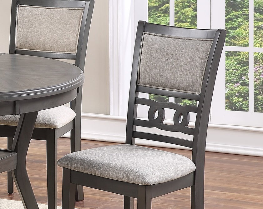 Set of 4 Grey Rubberwood Dining Chairs L4155