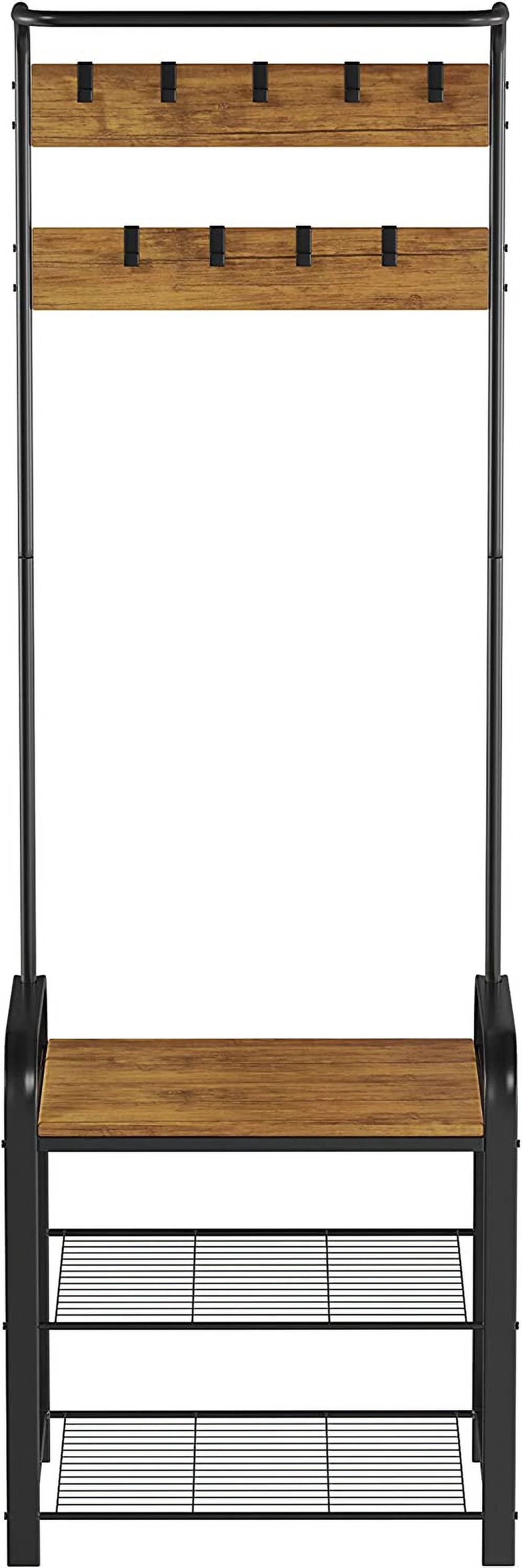 Metal Coat Rack and Storage Bench I4814