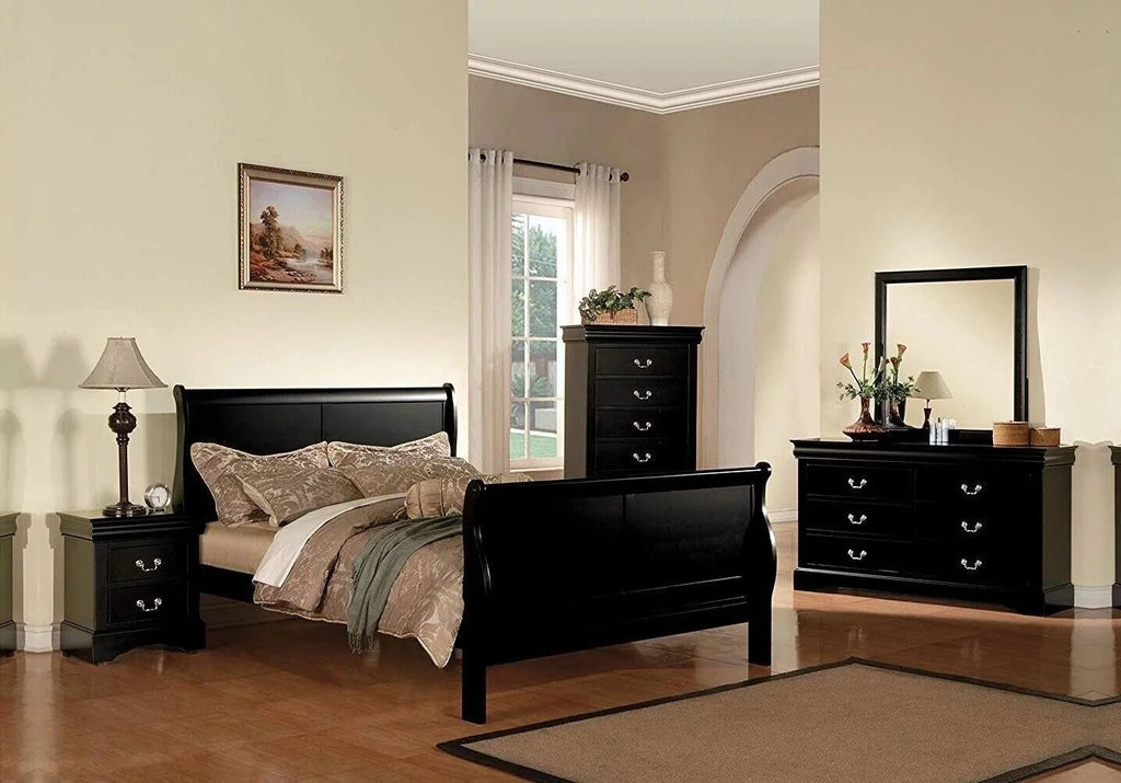 Black 4pc Queen Bedroom Set W1222