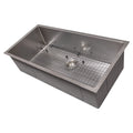 36 in. Undermount Single Bowl Stainless Steel Kitchen Sink with Bottom Grid W74917