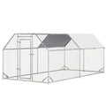 Large Metal Walk-in Chicken Coop with Waterproof Cover C408