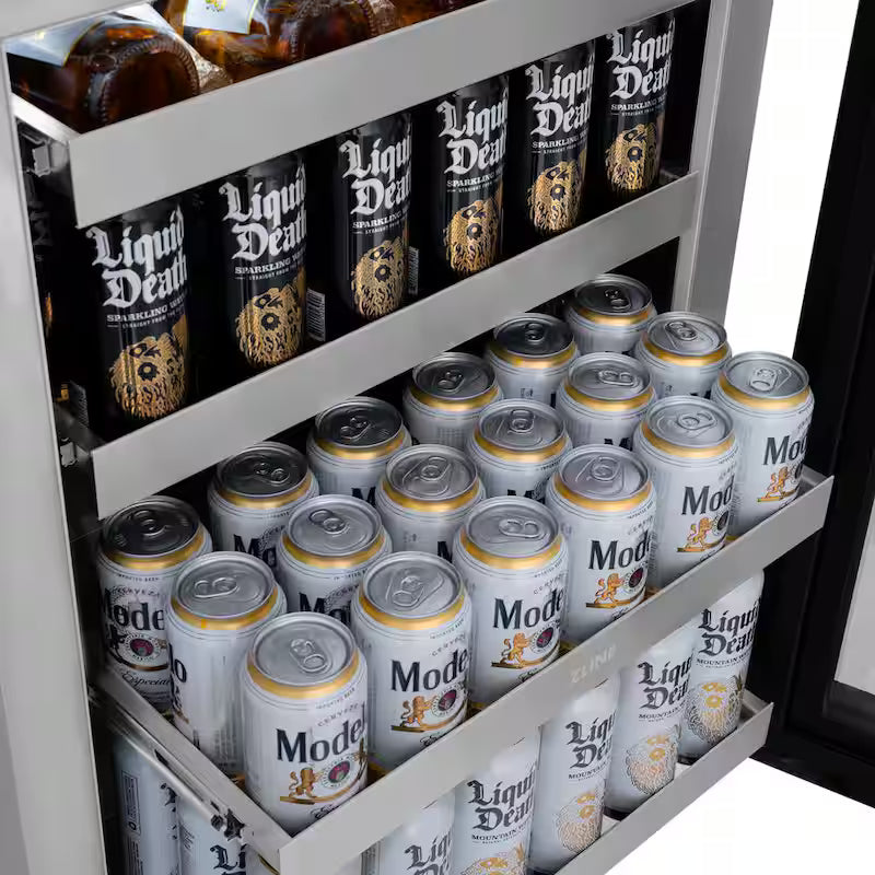 24 in. Single Zone Beverage Fridge with Stainless Door N7113