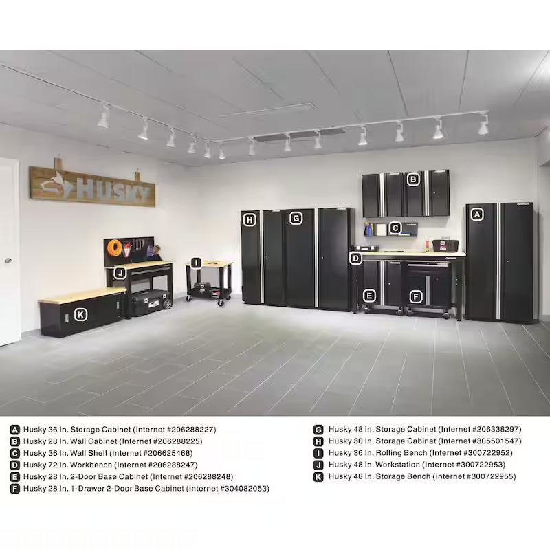 24-Gauge Steel 1-Drawer 2-Door Garage Base Cabinet in Black P215367