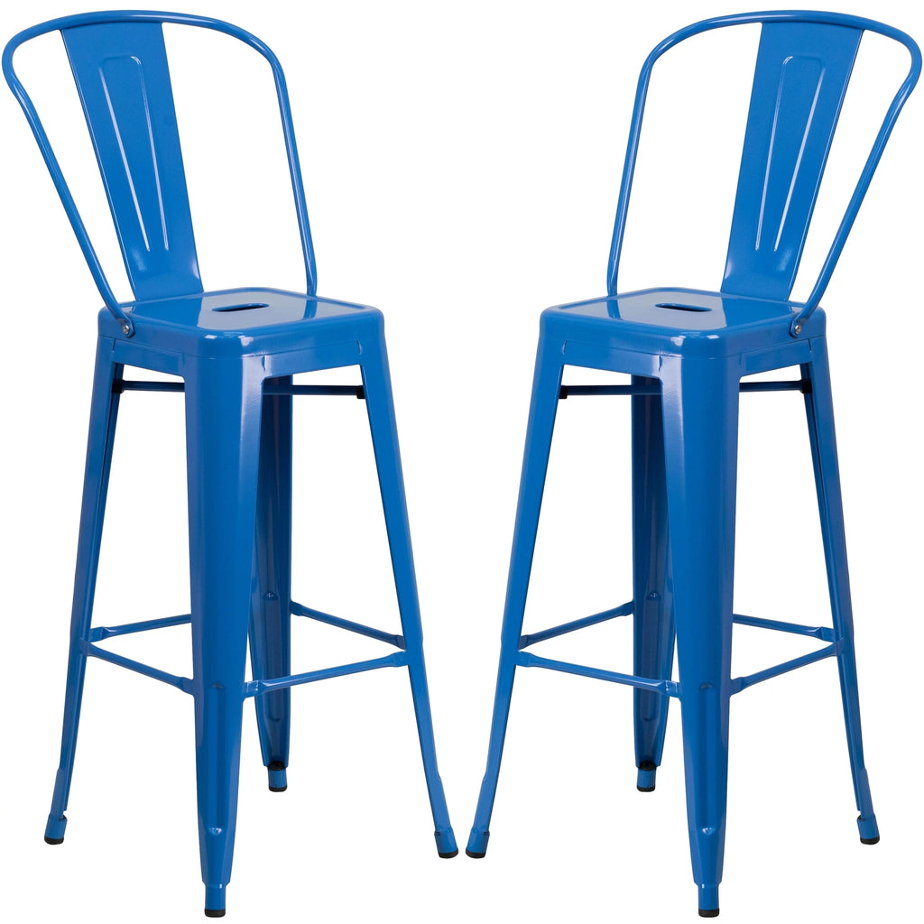 Blue Metal Barstool 4 Stools V243739