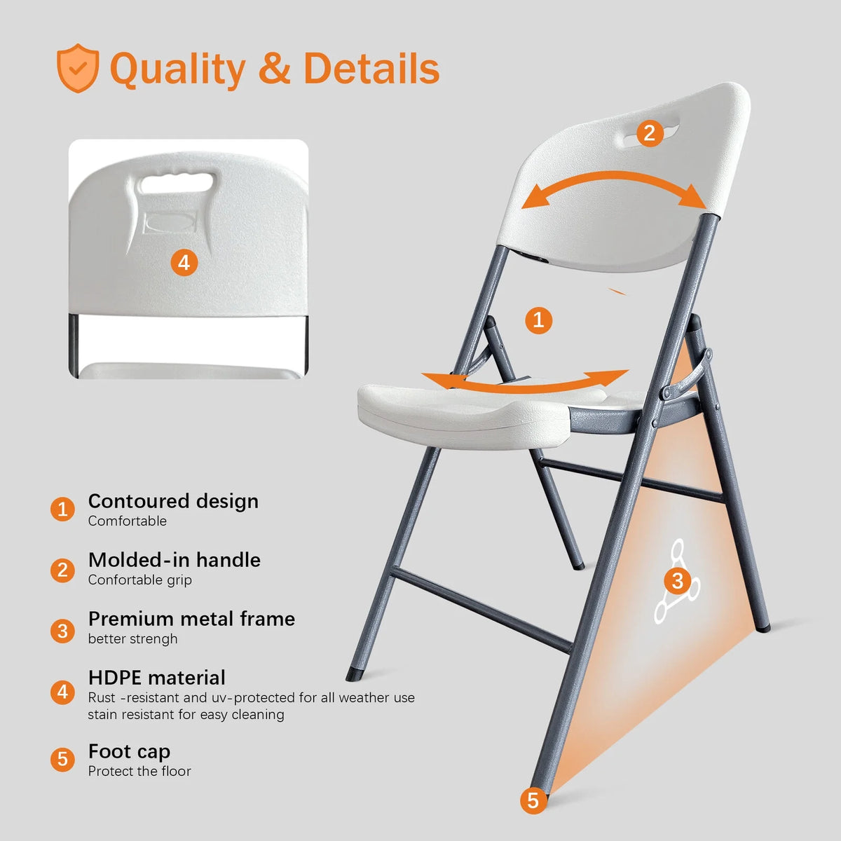 White 20 Pack Plastic Folding Chairs C7857
