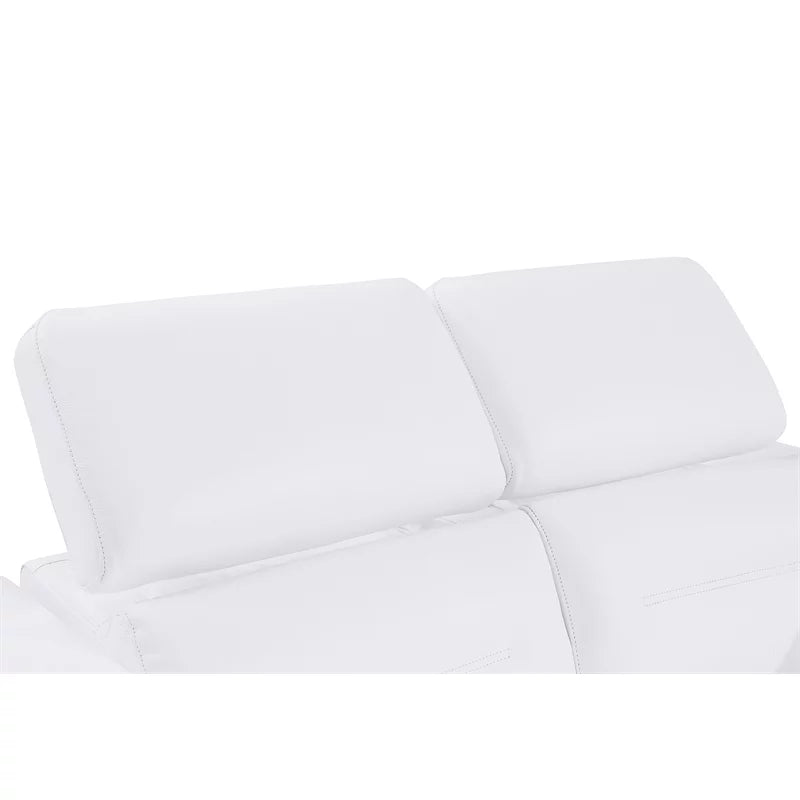 White Italian Leather Power Recliner Sofa T91923