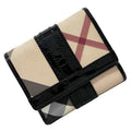 Pre-Owned Beige Black Check PVC Patent Leather Wallet U349044