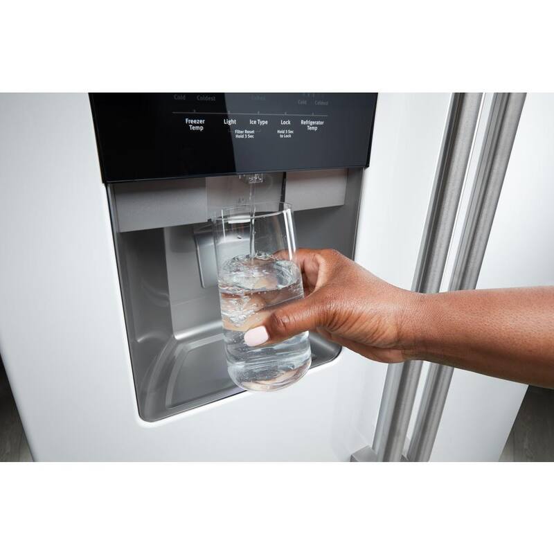 36 in. 25 cu. ft. Side-by-Side Refrigerator in White V2564