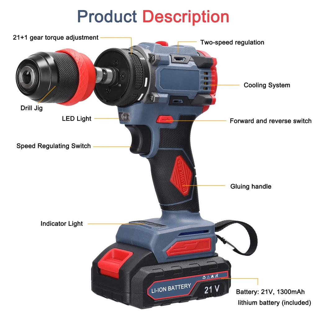 21V 2in1 Screwdriver Drill Set O271