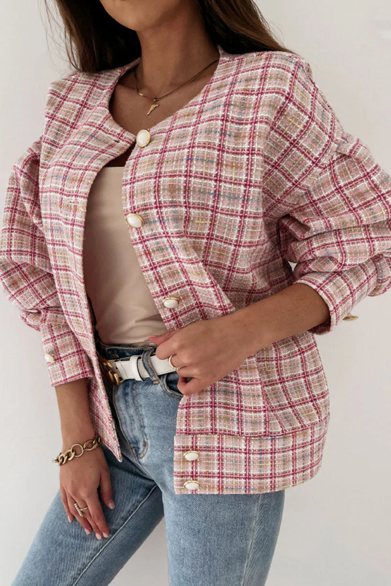 Plaid Patchwork Outerwear K812