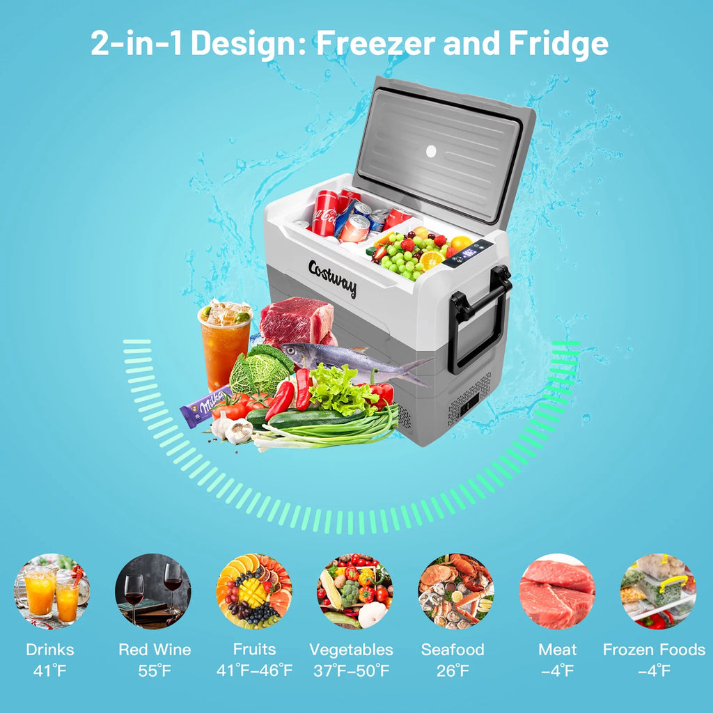 58 Quarts Portable Dual Zone Car Refrigerator S8957