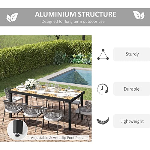 75" x 35" Aluminum Outdoor Dining Table for 8 I511423