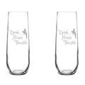 Set of 2 Glass Champagne Flutes 8.5 oz Stemless Y474512