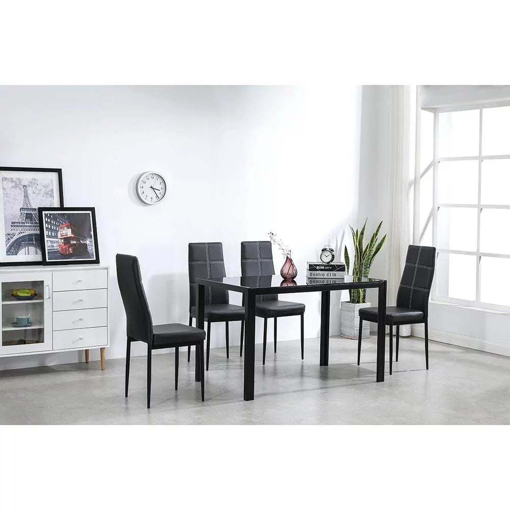 5 Piece Glass Dining Table Set K8687