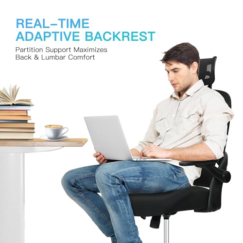 Black Ergonomic Mesh Office Chair with Lumbar Support V467