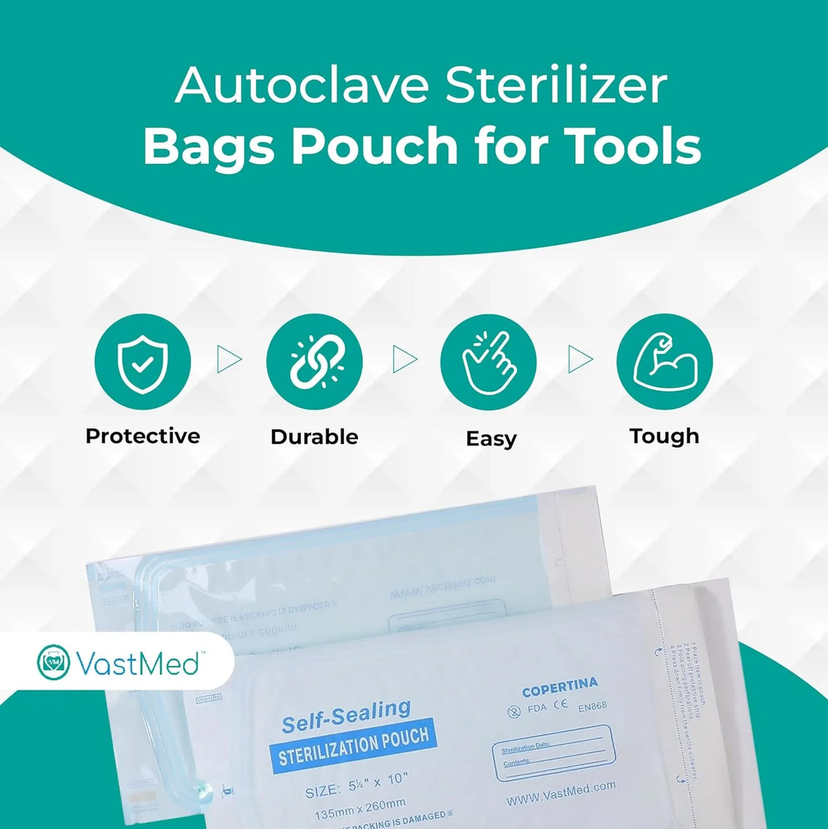 Self Seal Sterilization Pouches with Dual Indicators T77673
