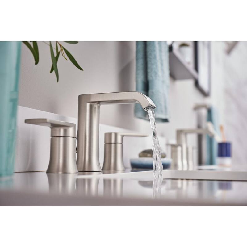 8 in. Widespread Double Handle Bathroom Faucet Brushed Nickel M38023