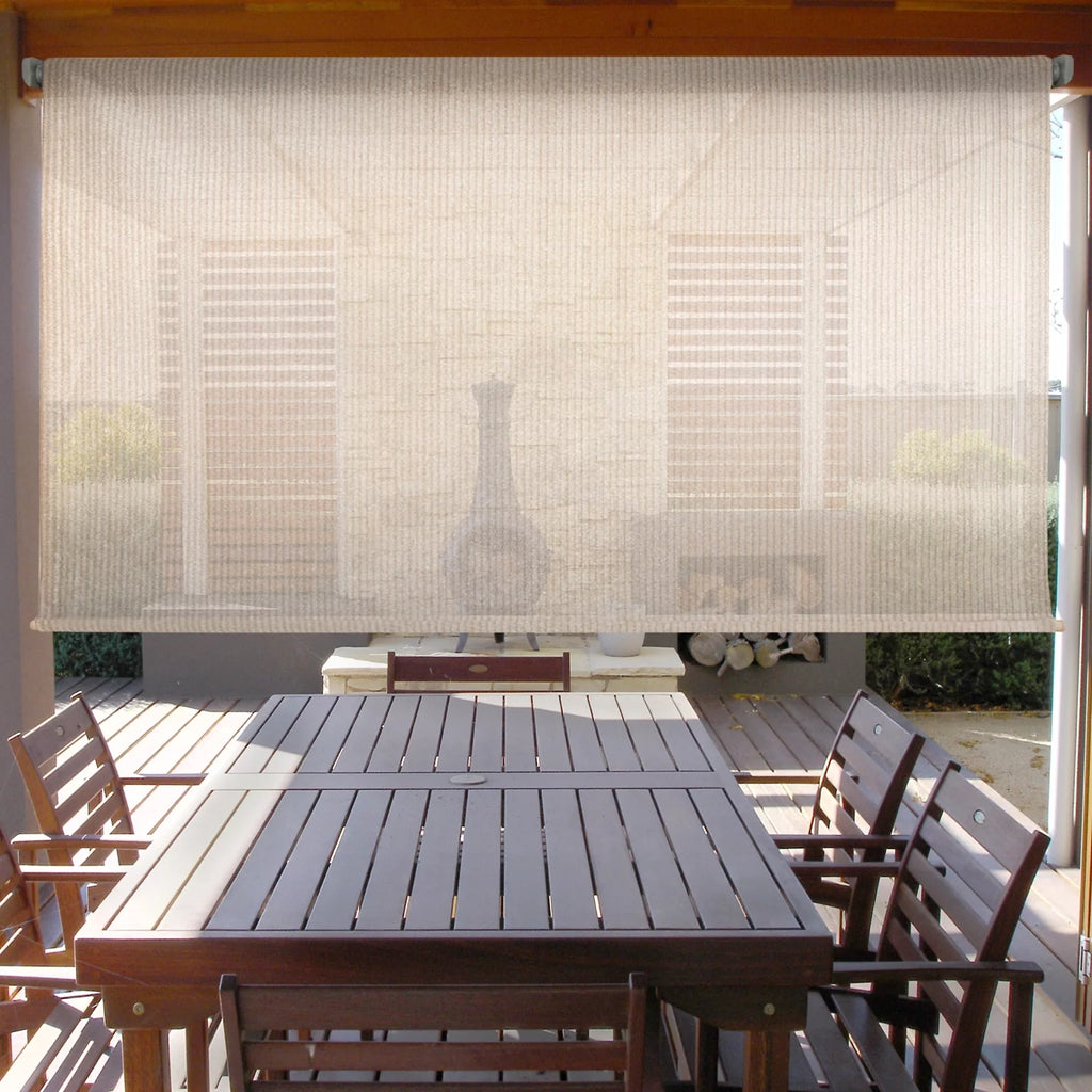 Outdoor Roller Patio Sun Shade 7ft Wide Brown/Black B16740