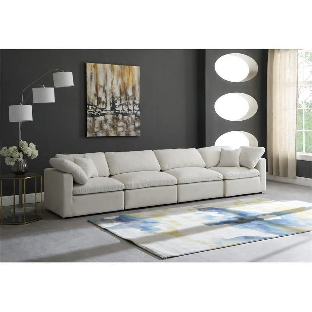 Cream Velvet Modular Sofa J692663