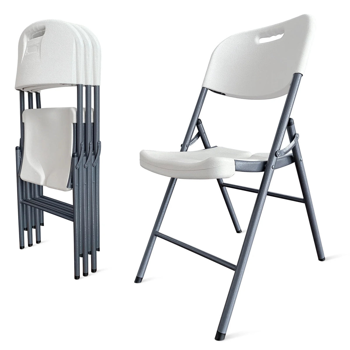 White 20 Pack Plastic Folding Chairs C7857