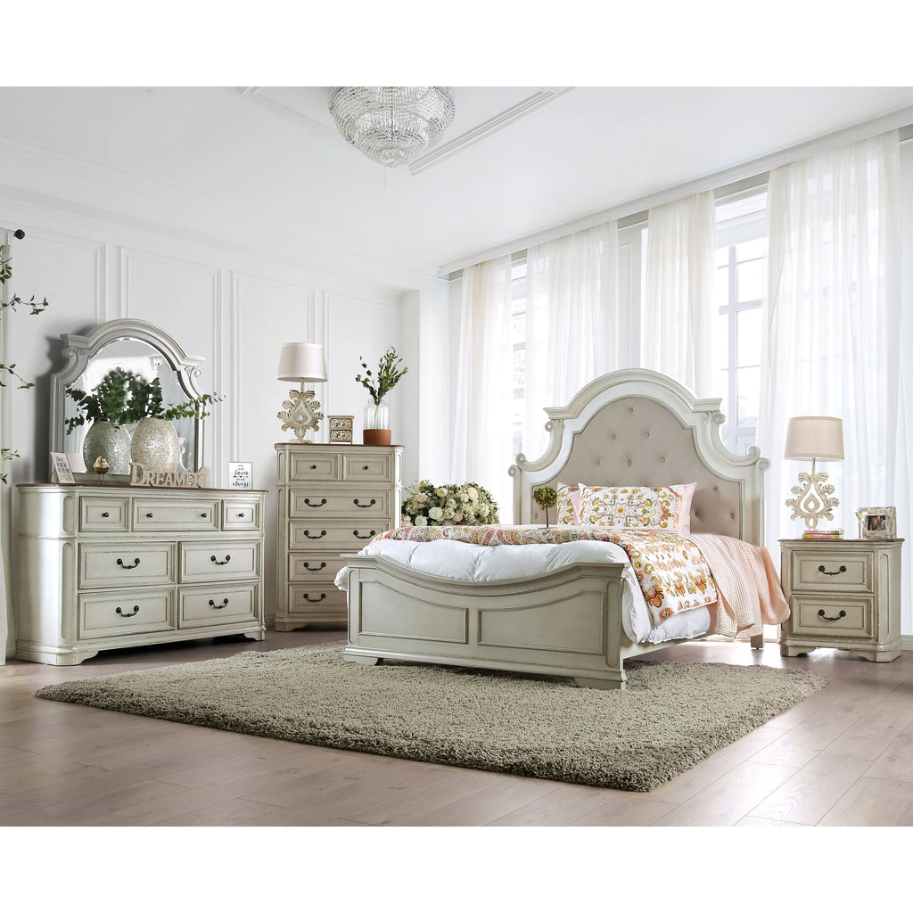Antique White and Weathered Oak 5-Drawer Chest D644036