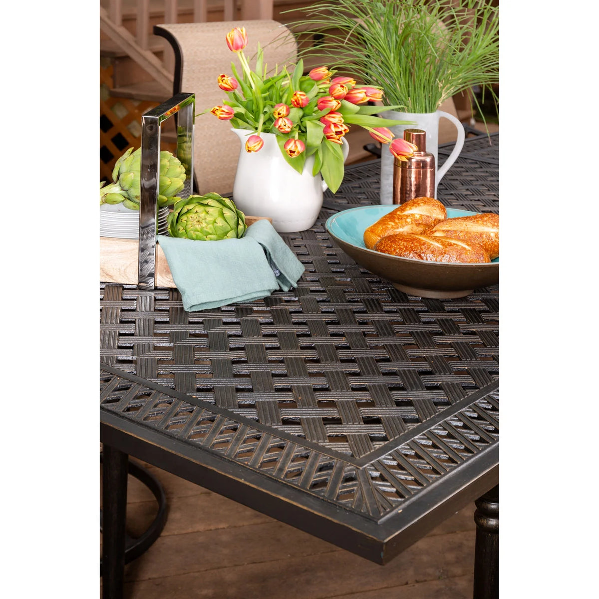 7-Piece Dining Set with Expandable Table and 6 Swivel Rockers B38548