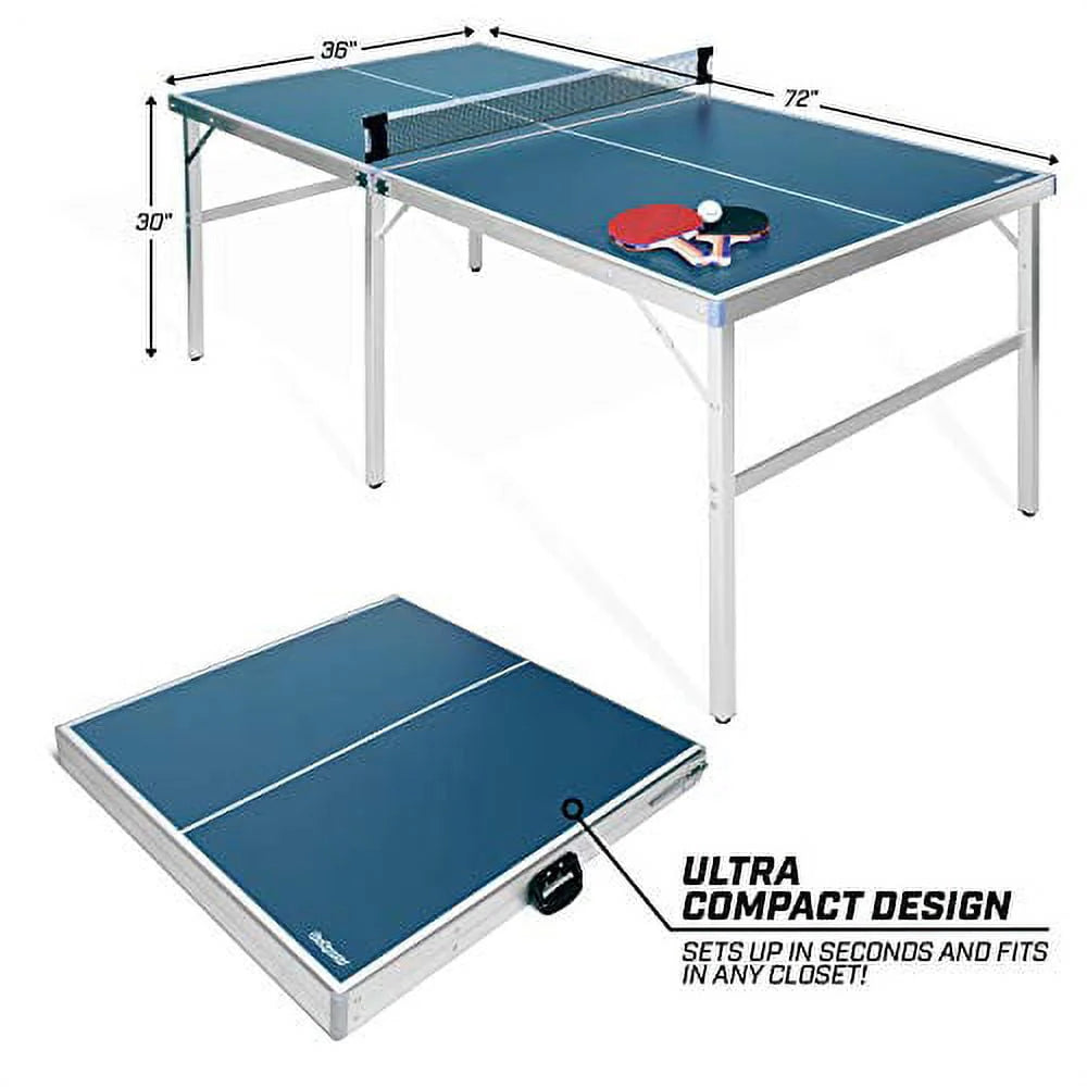 6'x3' Portable Table Tennis Game Set with 2 Paddles and 4 Balls H666