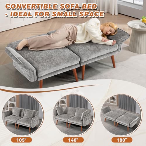 Grey Chenille 2 Seat Loveseat Sofa P502997