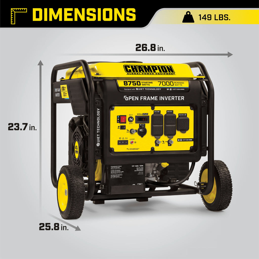 8750-Watt Open Frame Inverter with Electric Start J111051