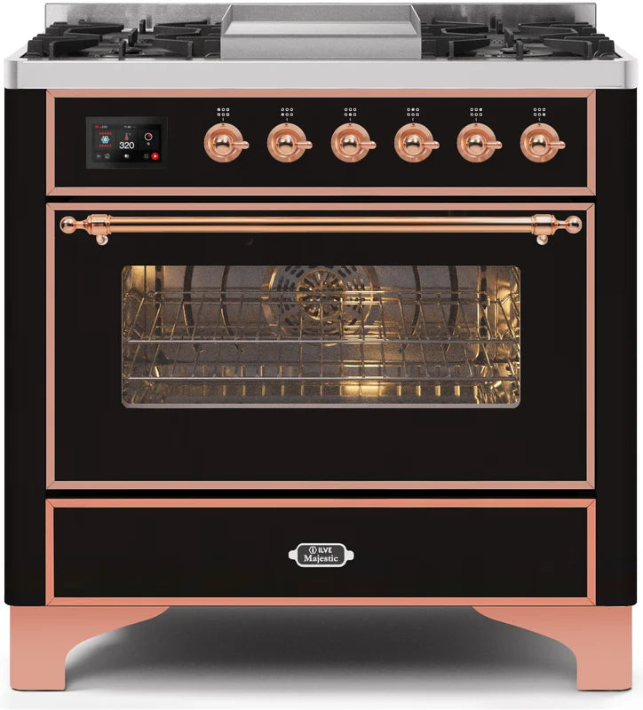 Glossy Black Dual Fuel Natural Gas Range Y619559