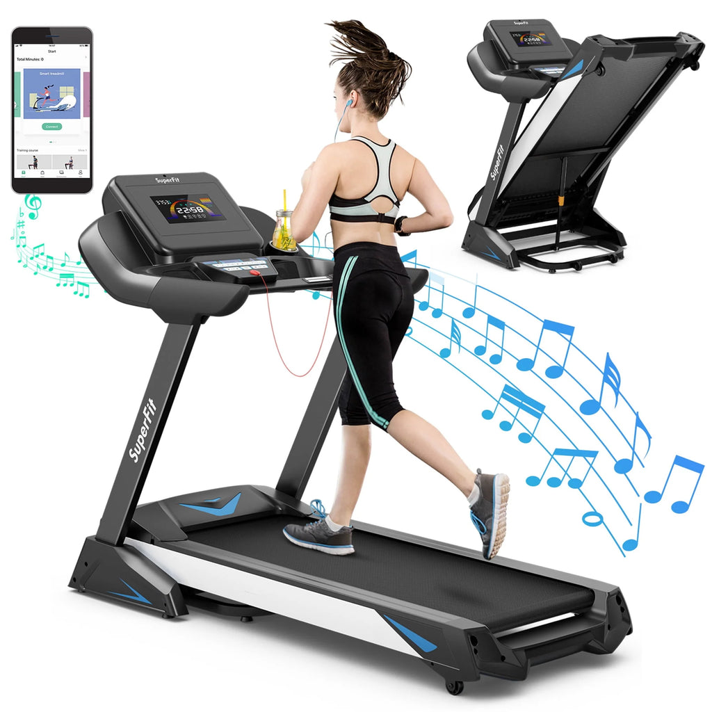 Folding Treadmill with Auto Incline LED Screen T2765