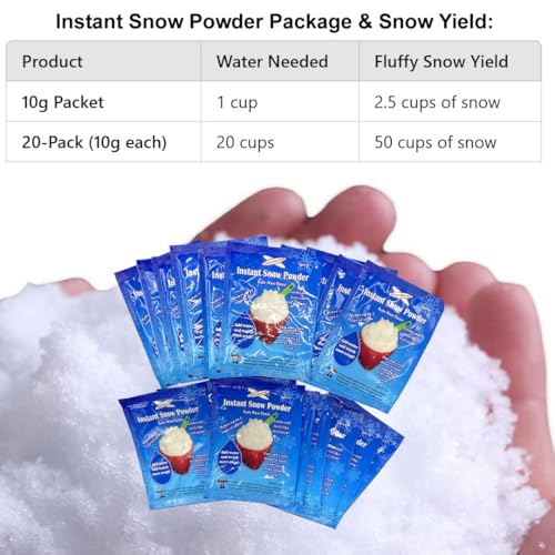 Instant Snow Just Add Water Reusable 20 Packs D944
