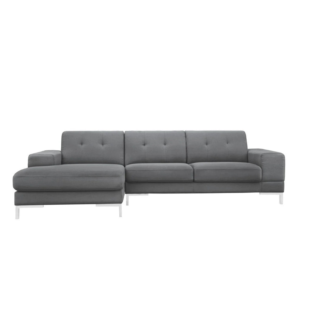 Gray Modern Sectional Sofa with Left Facing Chaise Lounger Y7728