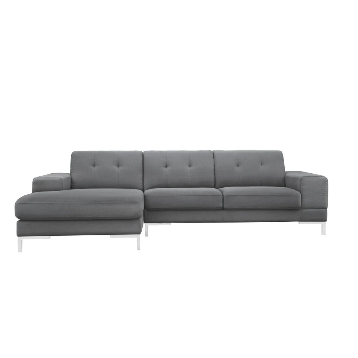 Gray Modern Sectional Sofa with Left Facing Chaise Lounger Y7728