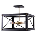 4 Light Semi-Flush Mount Black Gold Finish B171114