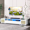 White 90 Inch TV Stand with LED Lights V809759
