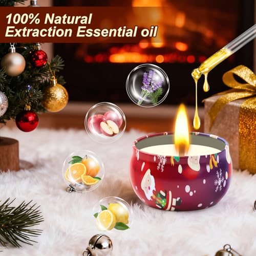 6 Pack Scented Jar Candle Set Natural Soy Wax B53244
