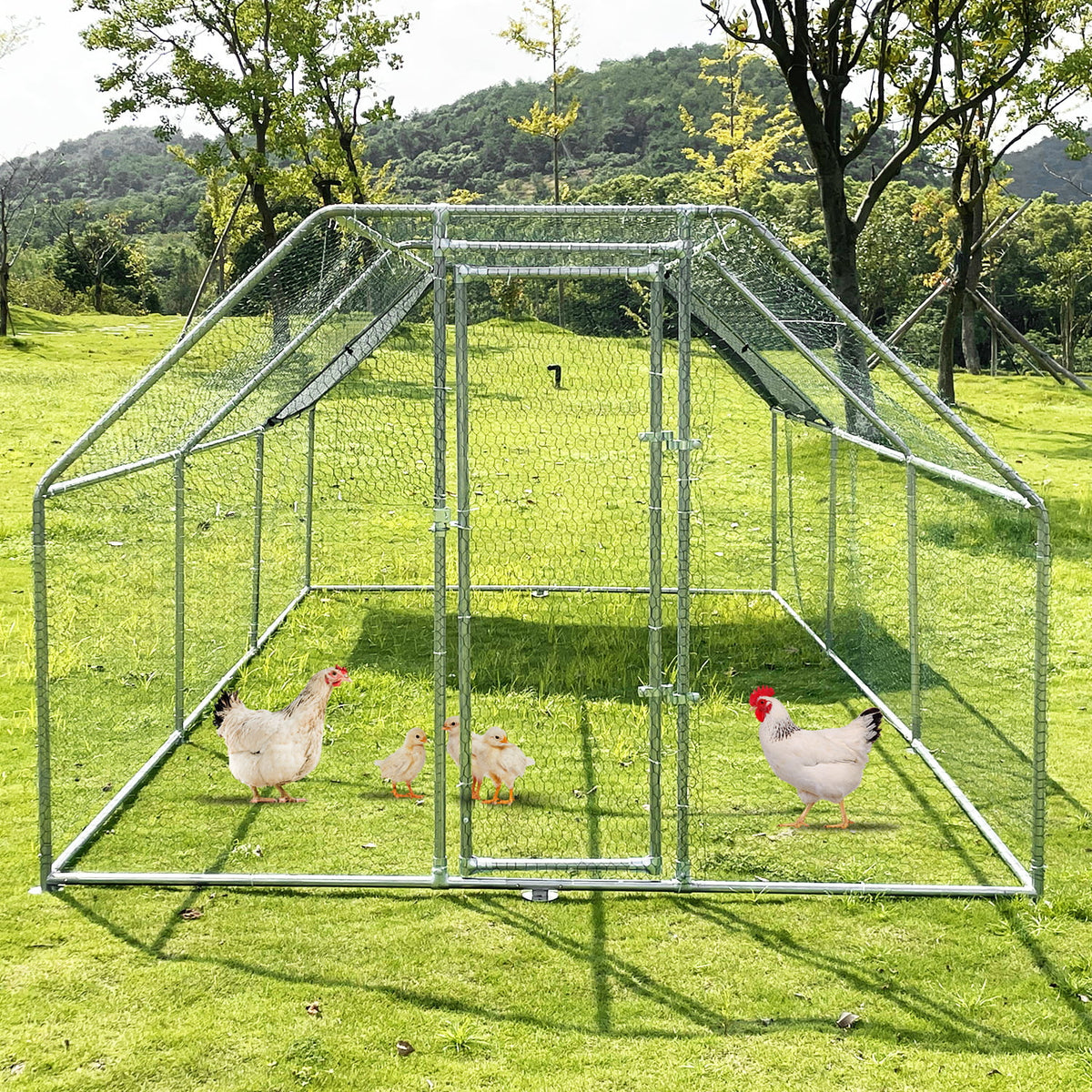 Extra Large Walk in Metal Chicken Coop 9x18ft O66507