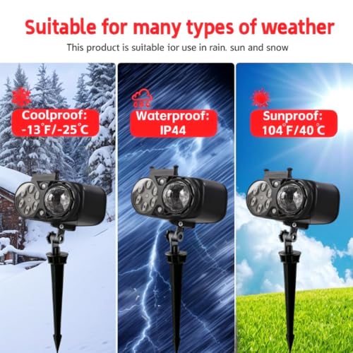 Halloween Christmas Projector Lights with Remote Control Timers 2-in-1 3D Ocean Wave Projection Light R8365