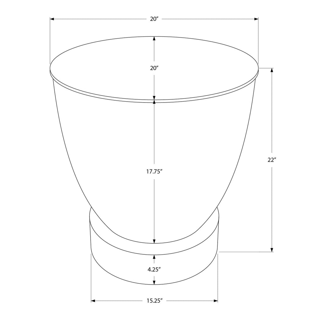 Hammered Drum Shaped End Table 22" Chrome R683