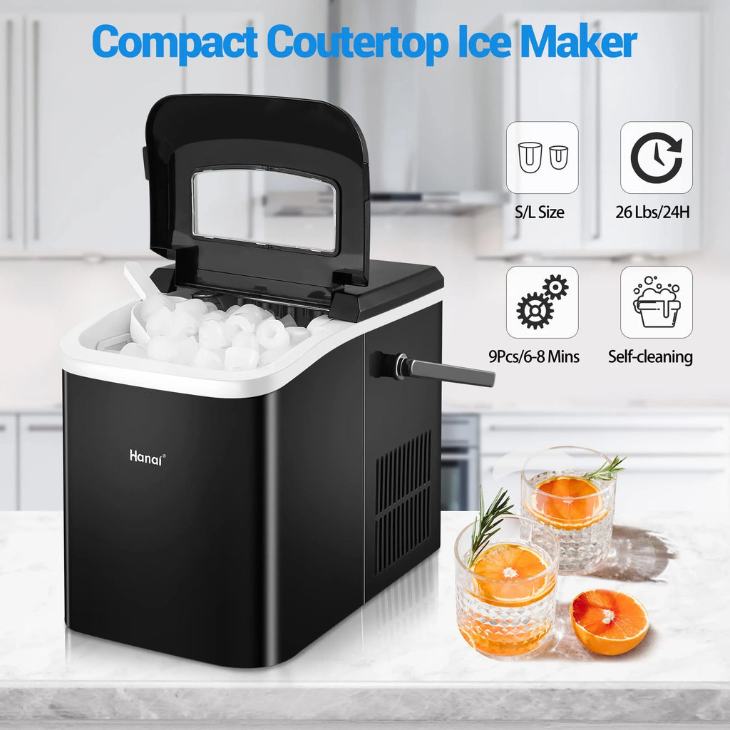 Countertop Ice Maker Machine 2 Ice Sizes 26.5 lbs 1.1L P269